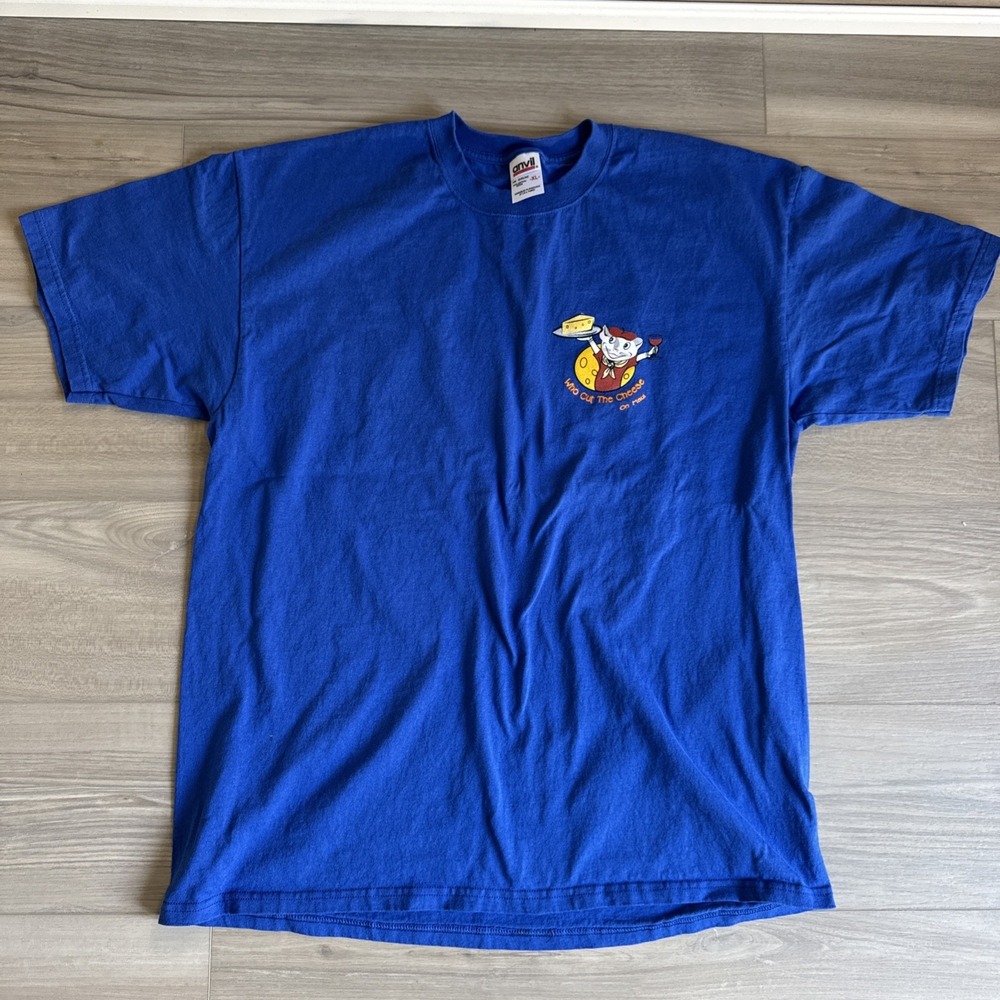 Vintage Anvil 90's Who Cut The Cheese On Maui Hawaii T-Shirt Men's XL‎ Blue